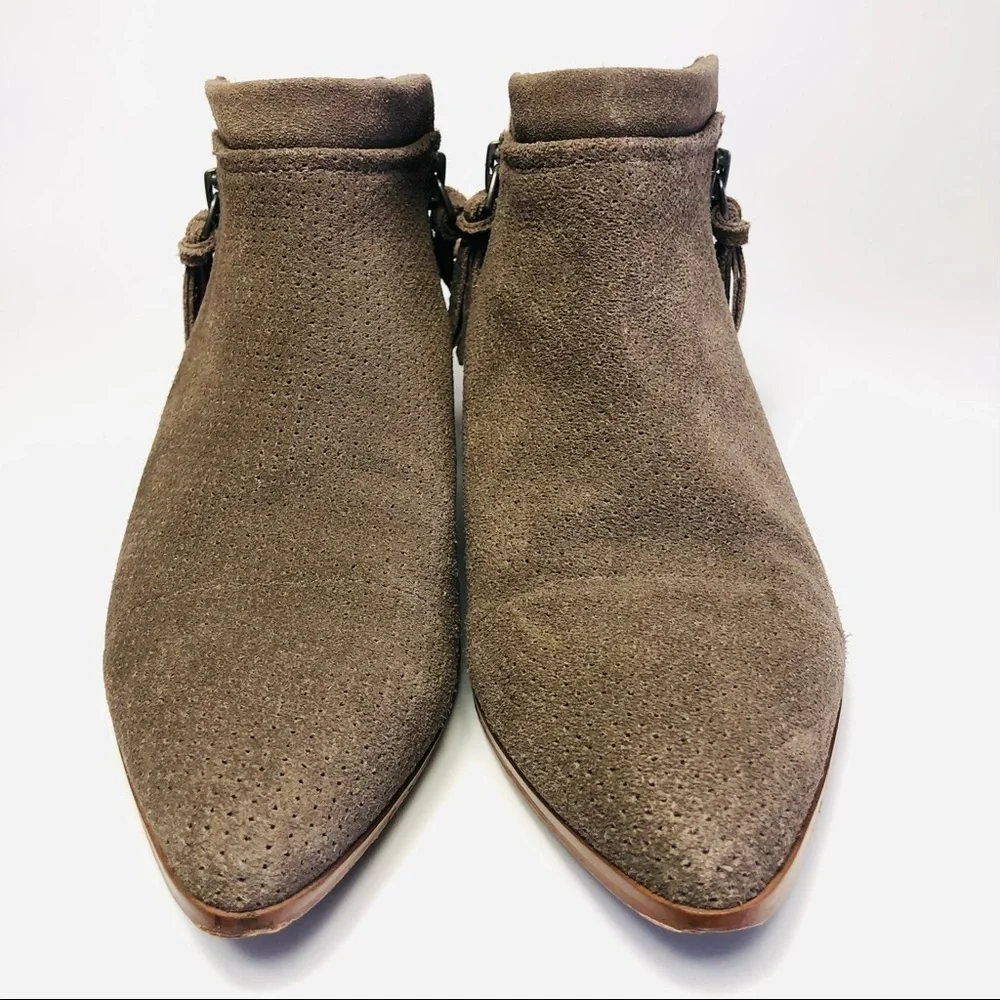 Bettye Suede Dual Zip Ankle Booties
